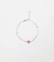 Enamel and Diamond Pink Dimond Shape Bracelet